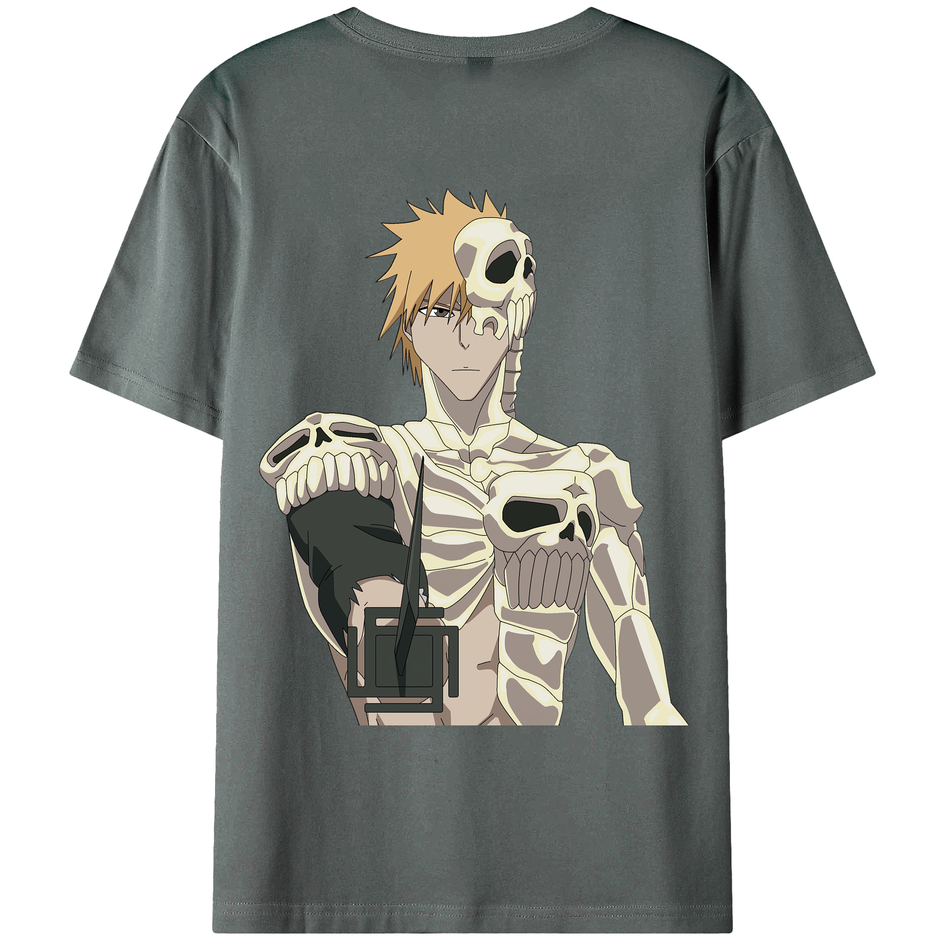 （画像用） ブリーチ 黒崎一護（くろさき いちご）BLEACH Kurosaki Ichigo 綿100％ メンズ半袖Tシャツ（バックプリント） 通気性